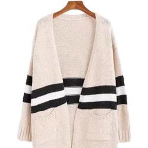 Goodnight Macaroon stripe color block cardigan